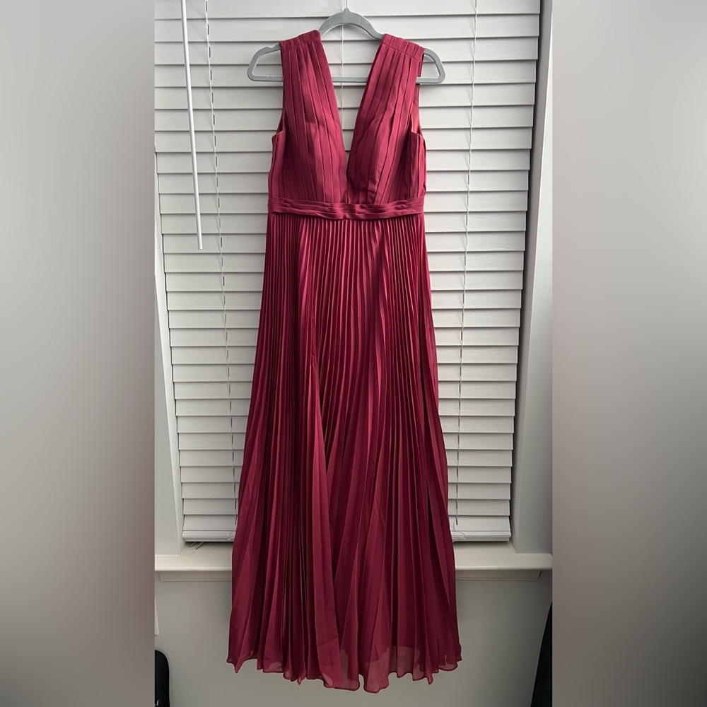 JJ'S HOUSE A-Line/Princess V-neck Floor L Chiffon Bridesmaid Dress Mulberry